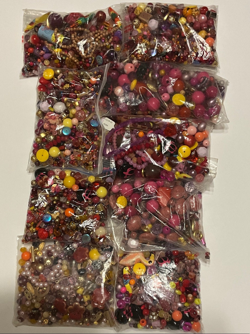 Bead Assortment Gallon bag. Warm colors 5 pounds.